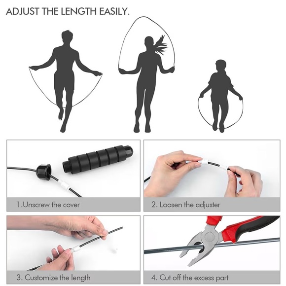 Black Jump Rope with Red Accents NWT - Picture 3 of 5